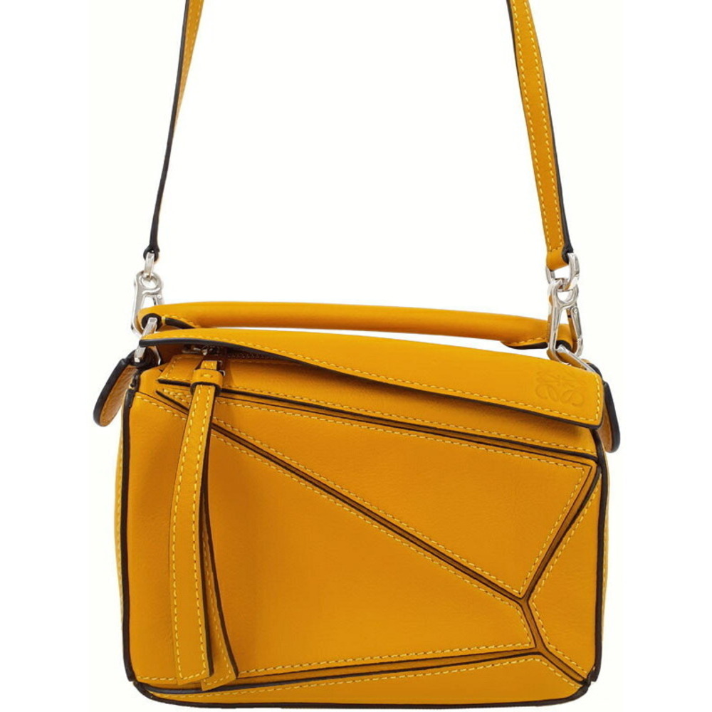Loewe Puzzle Leather 2way Shoulder Bag Yellow